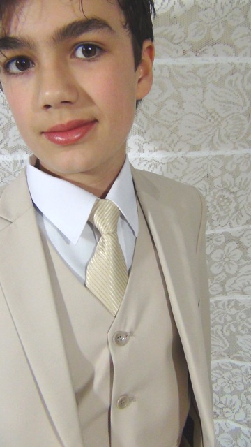 Giovanni Testi kids 5 piece suits cream suit set