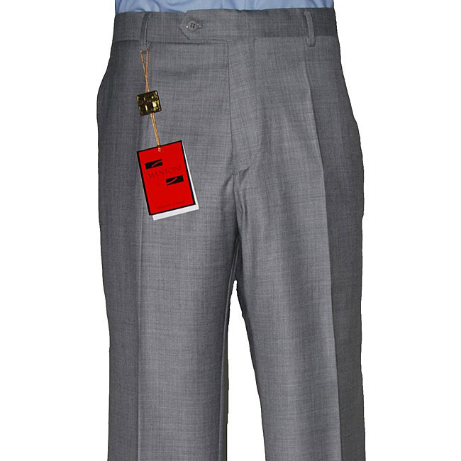 Burberry Charcoal Grey Wool English Fit Tailored Trousers With Belt Detail,  Brand Size 52 (Waist Size 35.8