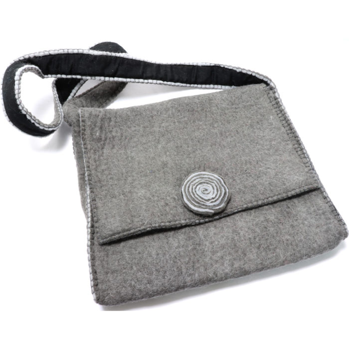 grey Himalaya cashmere hand bag for iPad