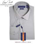 Giorgio Fiorelli Gray Barrel-cuffed Dress Shirt