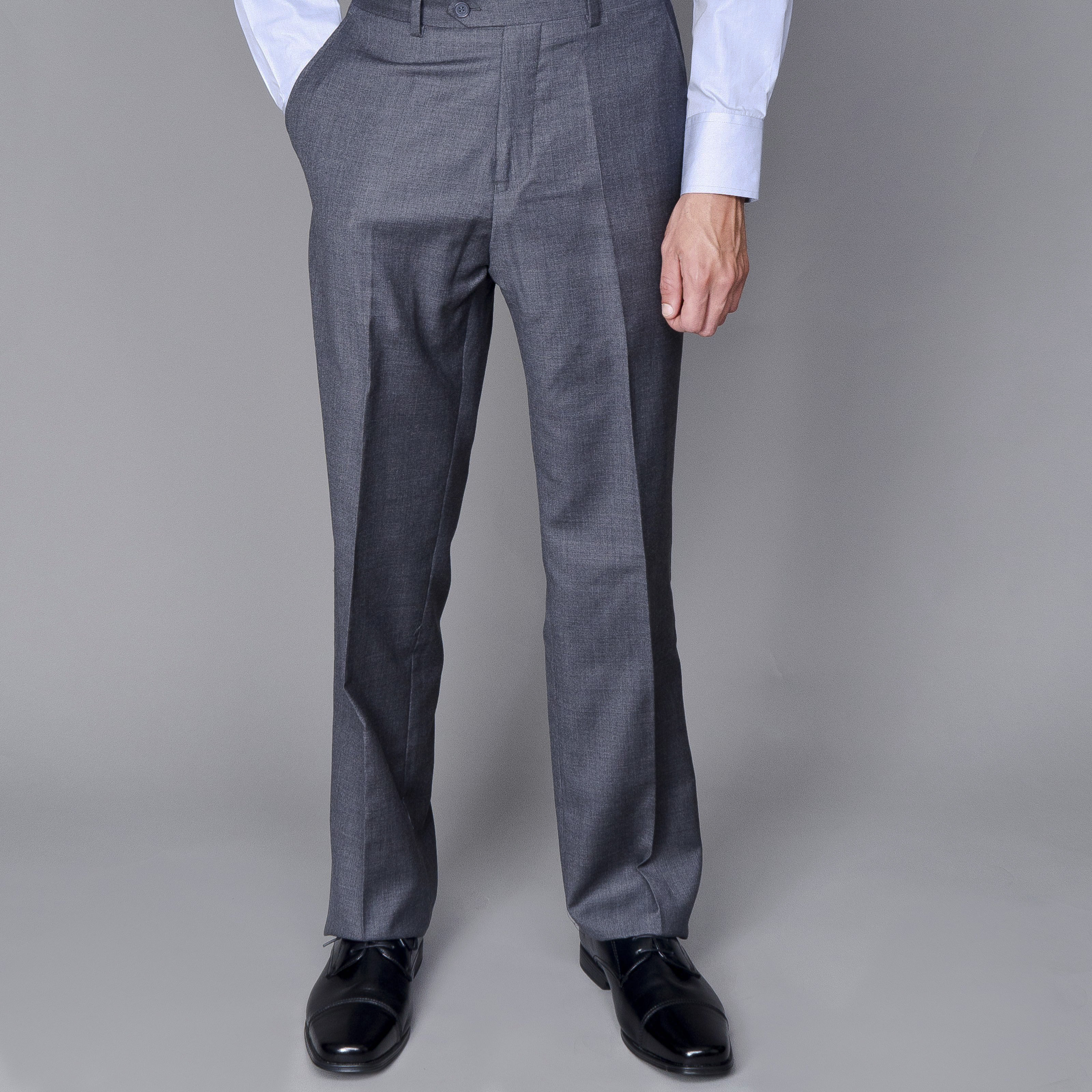 Mantoni Light Gray Flat-front Wool Modern or Slim-Fit Trousers - Moda ...