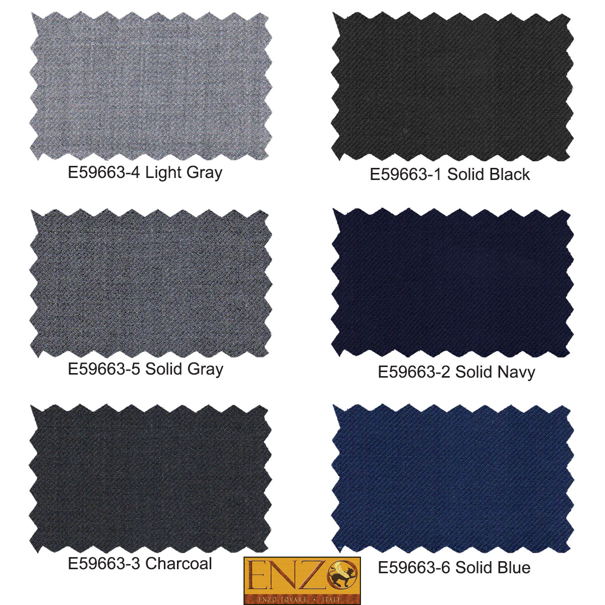 ENZO Super 150's Wool 2-Button Suits 6 Solid Colors in CA, NY, NJ, IL ...