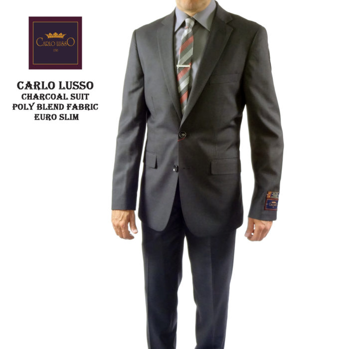 Carlo Lusso Poly Rayon business slim-fit suit