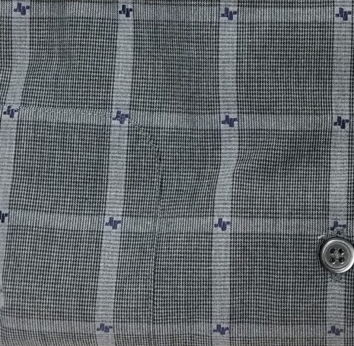 Enzo Grey Windowpane Sports Shirt Fabric