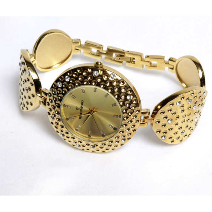 Gold Bangle cuff bracelet Watch