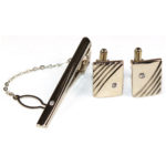 Diamond Tie bar Cufflink Set 2"