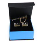 Diamond Tie bar Cufflink Set 2"