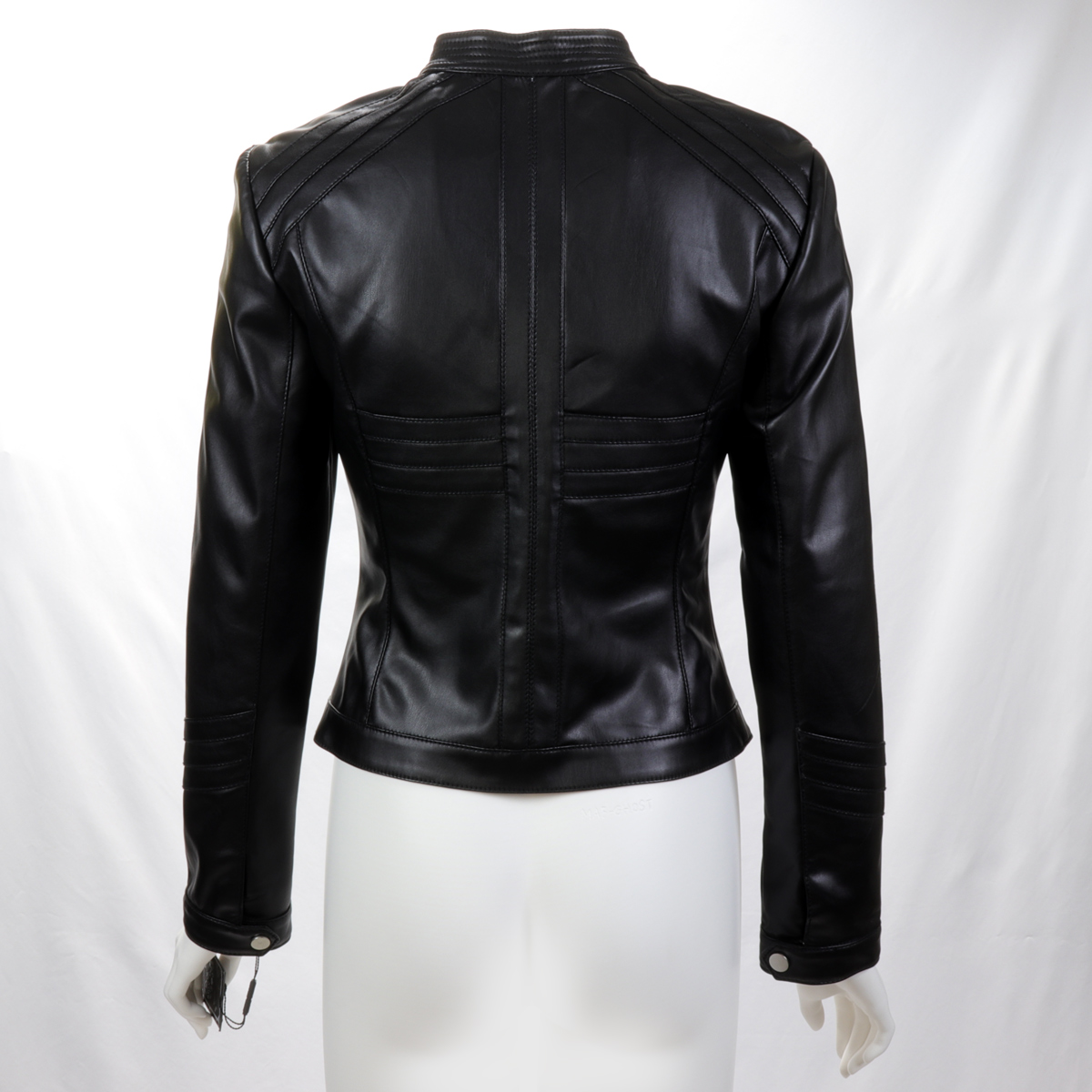 Black Leatherette Moto Jacket in CA, - Moda Italy Fashion
