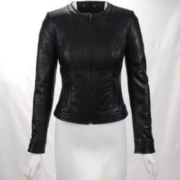 Black Lamb Leather Moto Jacket in CA, - Moda Italy Fashion