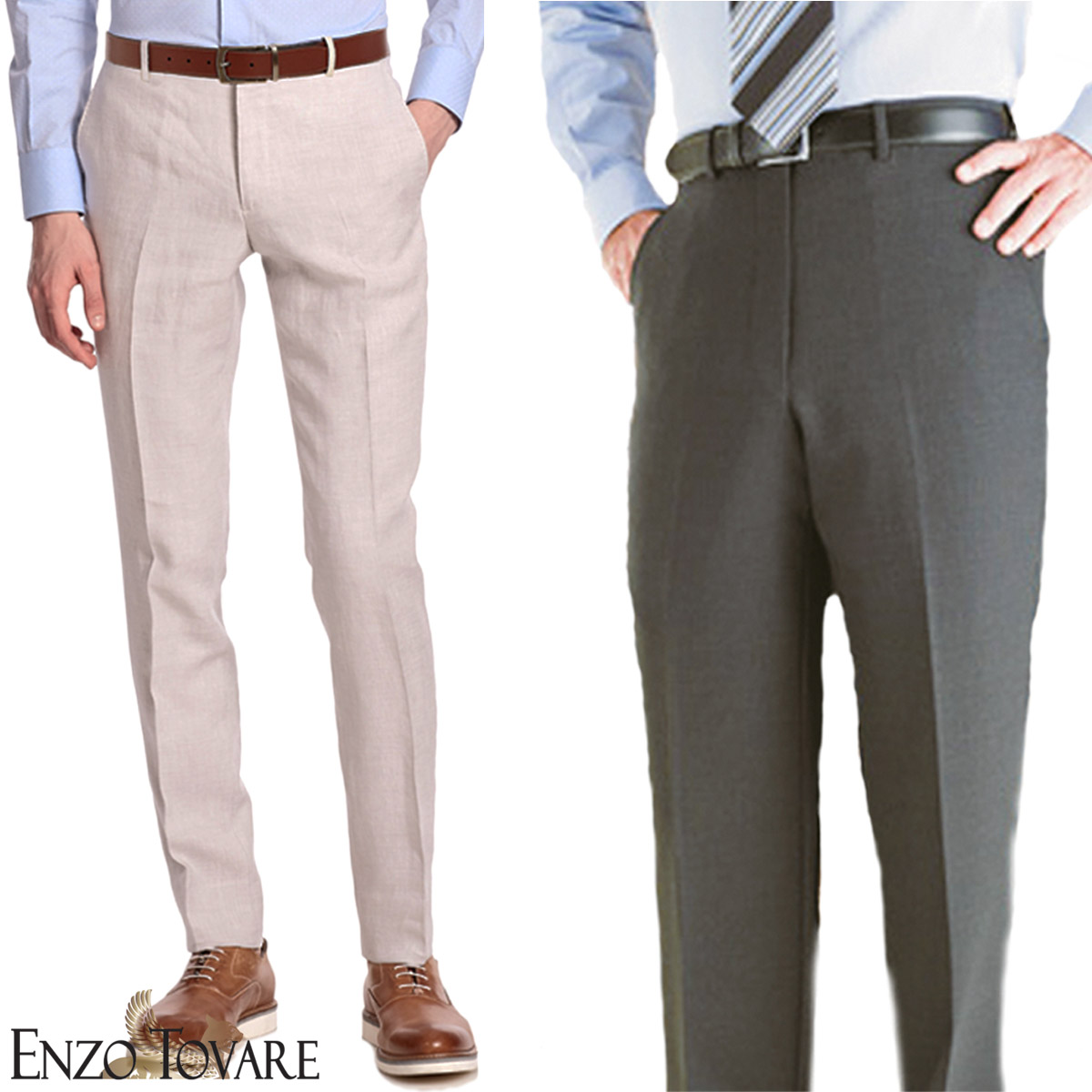 Mantoni Gray shades & Navy Wool Single-pleat Trousers in CA, NY, NJ, IL