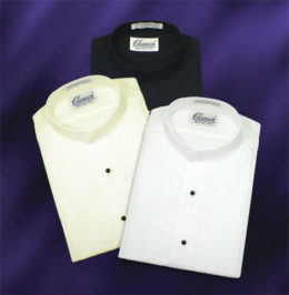 Banded Collar Tuxedo Shirts 3 Colors