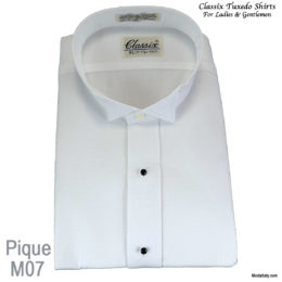 Wing Collar Pique Fabric Tuxedo Shirt