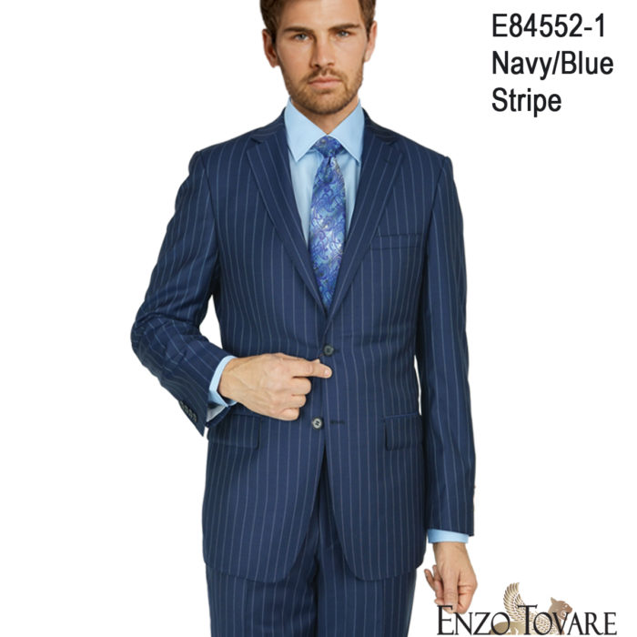 Enzo Navy Stripe Suit
