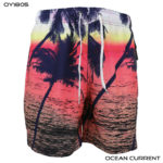 Ocean Current Rainbow Hawaiian Board Shorts Swim Trunks