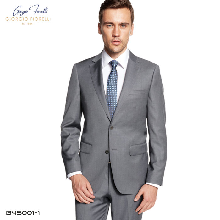 Giorgio Fiorelli Grey Two-Button Suit + Vest in CA, NY - Moda Italy Fashion