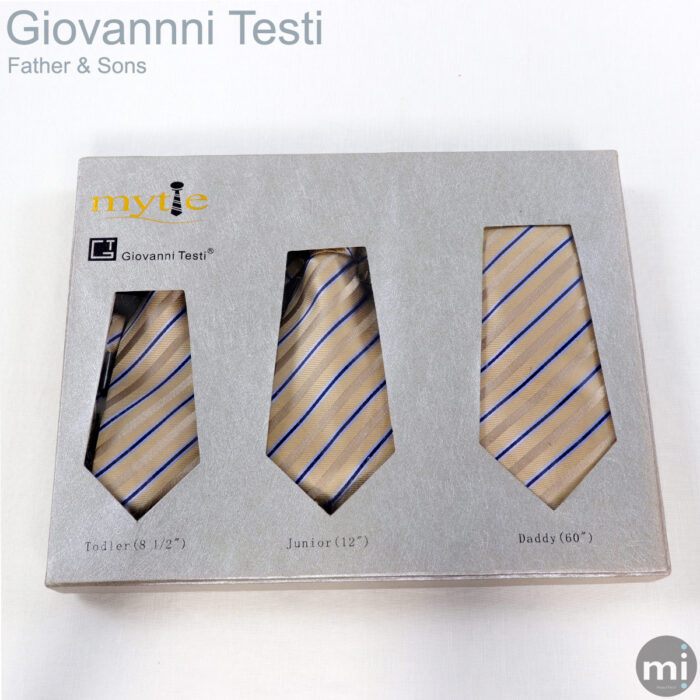 Tan & Blue Stripes Father & Sons NeckTies