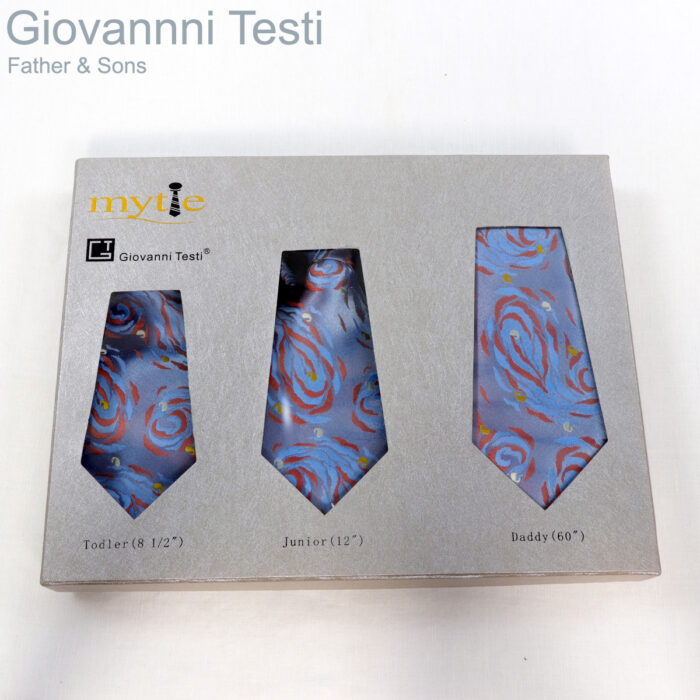 Blue & Brown Abstract Father & Sons NeckTies