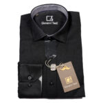 Giovanni Testi Black Laydown Dress Shirt