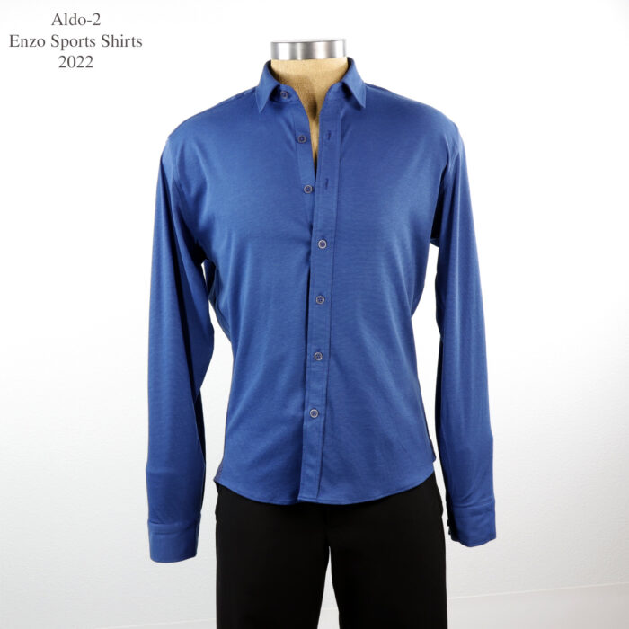 Aldo-2 Enzo Knit Blue Dress Shirt