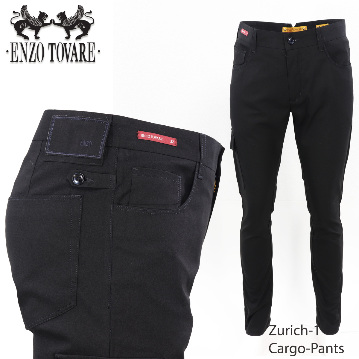 Zurich-1 Black Cargo-Jeans SOLD-OUT in CA Moda Italy Fashion
