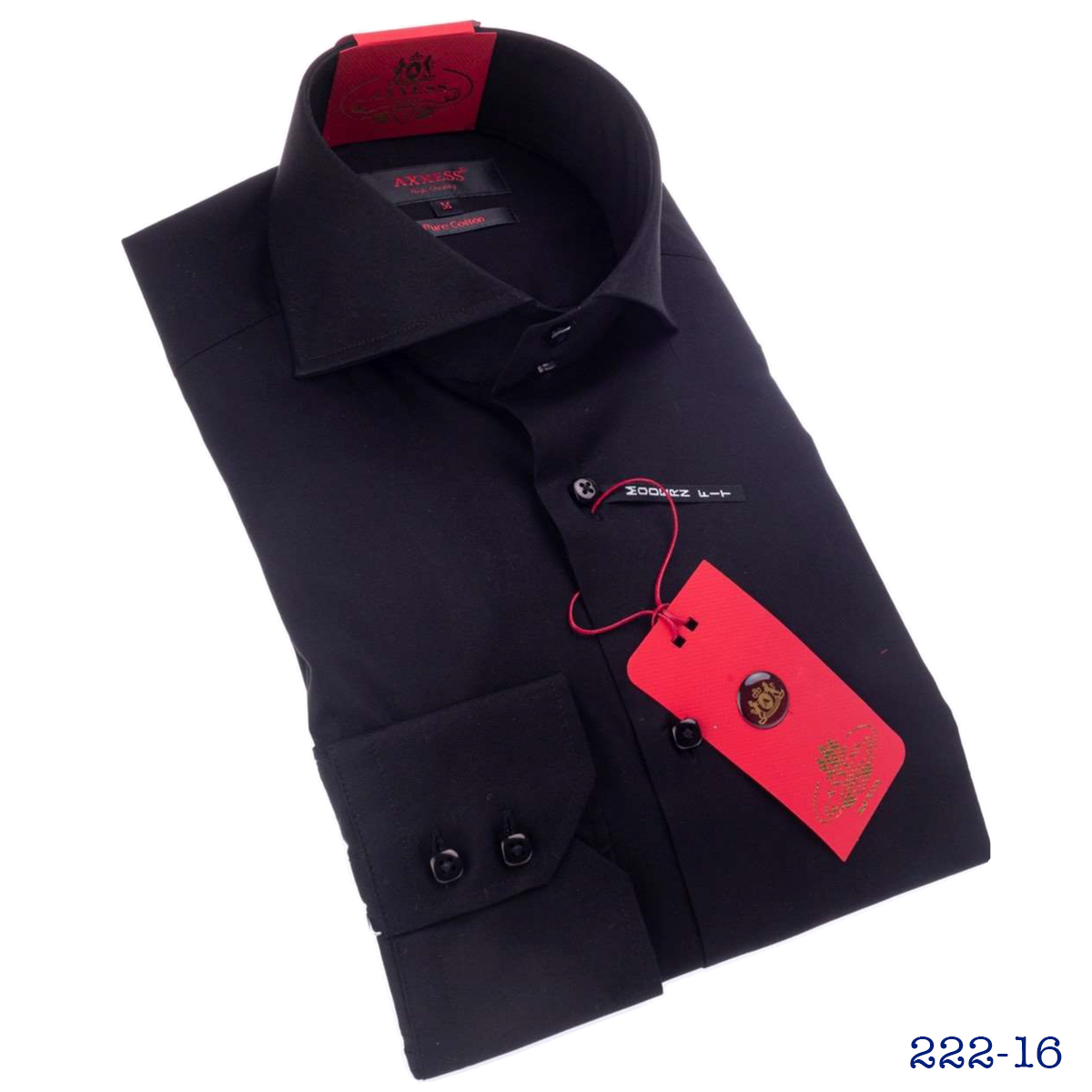 Black spread store collar dress shirt