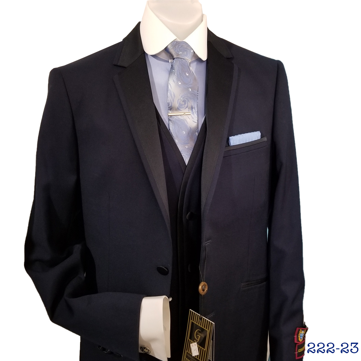 Axxess High-Collar Dress Shirts Round Collar French Cuff