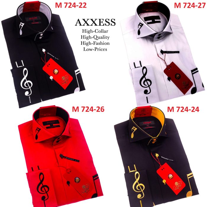 AXXESS Musician High Collar Dress Shirts