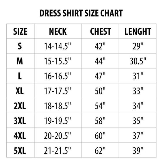 dress shirt size conversion chart