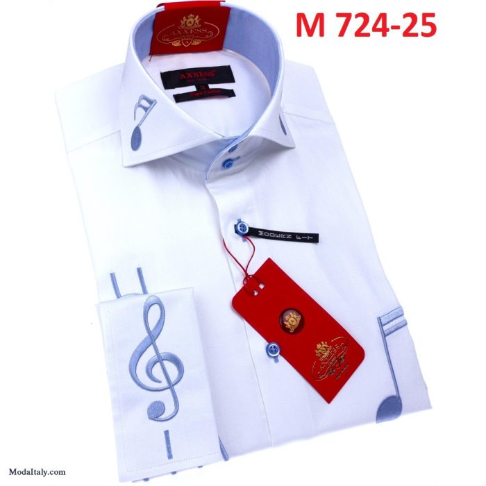 AXXESS Musician High Collar Dress Shirts White SLV