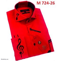 Musician Dress Shirts High-Collar White & Black