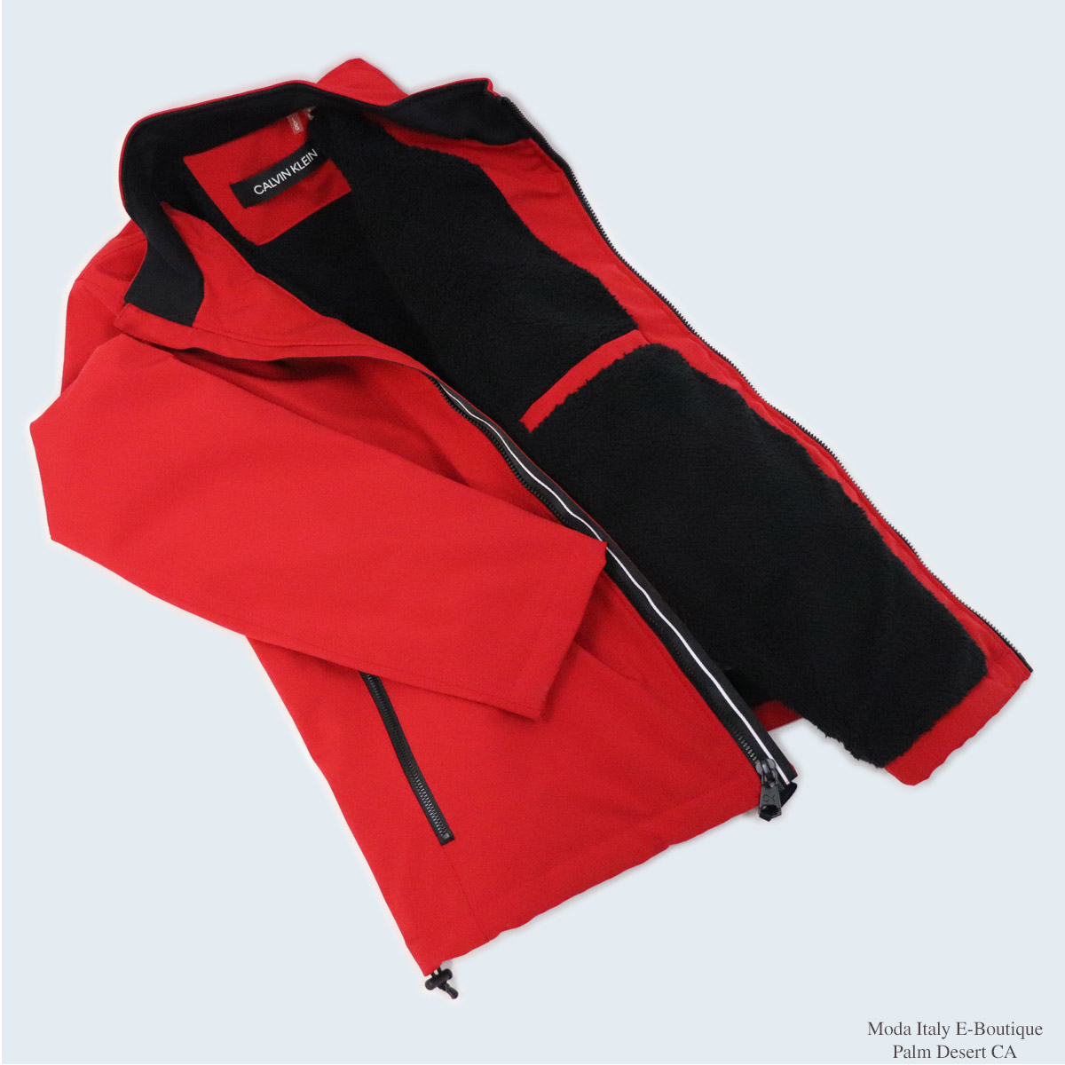 Calvin Klein Men's Soft Shell Winter Jacket. Navy & Red
