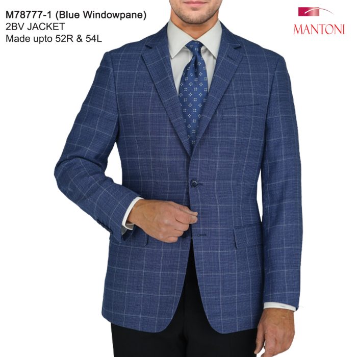 Mantoni Blue windowpane/Plaid Jacket