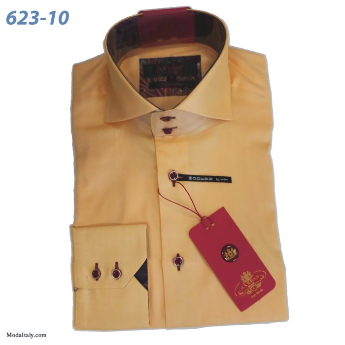 Axxess Tangerine High-Collar Dress Shirts Spread Collar