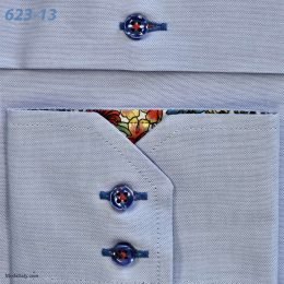 Axxess Light Blue High-Collar Dress Shirts Spread Collar -