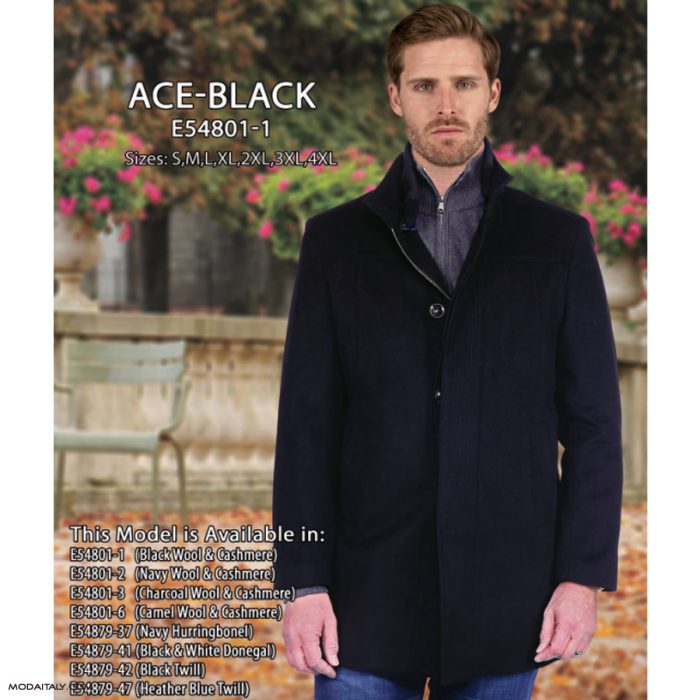 ACE Winter Coat in Black, Charcoal, Camel or Navy by Enzo