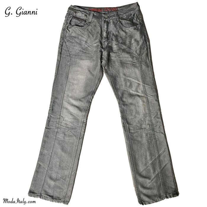 G. Gianni Classic Jeans in Gray Wide-Leg