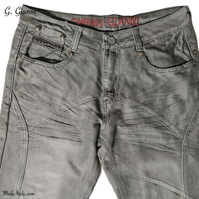 G. Gianni Classic Jeans in Gray Wide-Leg