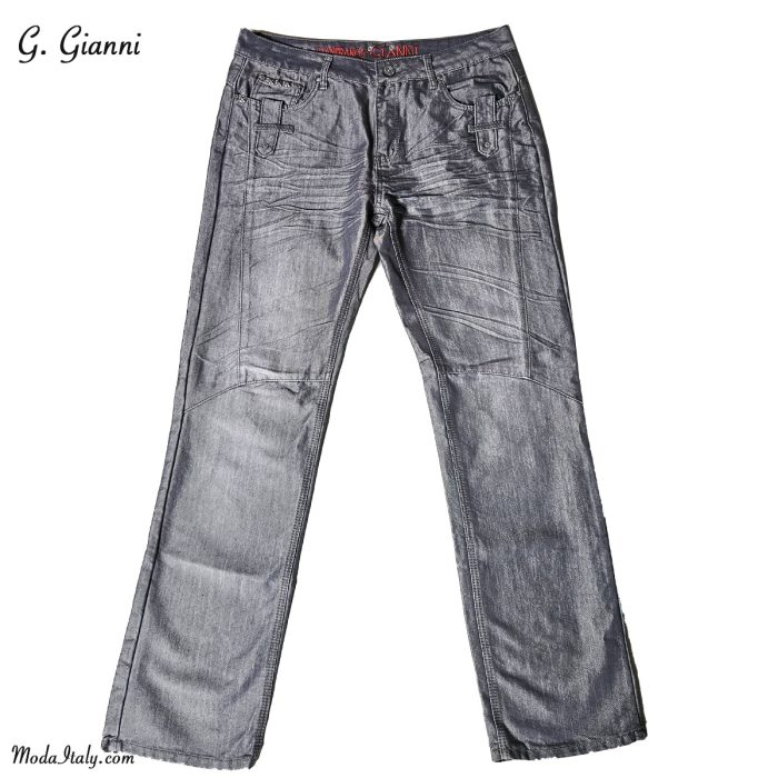 G. Gianni Classic Jeans in Gray Silver Wide-Leg