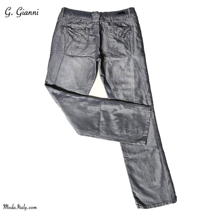 G. Gianni Classic Jeans in Gray Silver Wide-Leg