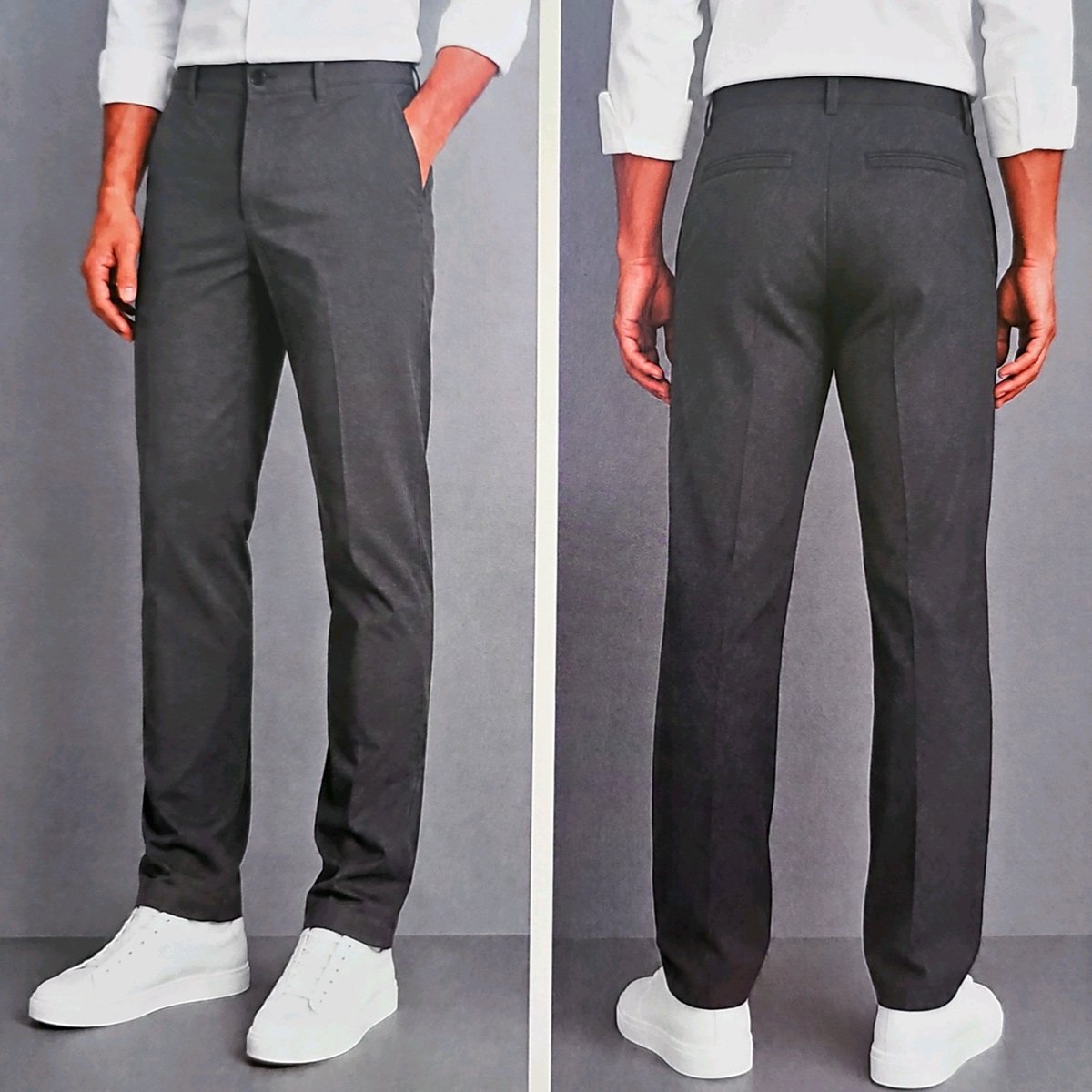 Enzo Milan 4 Way Stretch Fabrics in Black, Navy, Gray & Camel - Image 2