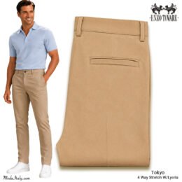 Enzo Tokyo in Black, Navy & Camel 4 Way Stretch Fabrics
